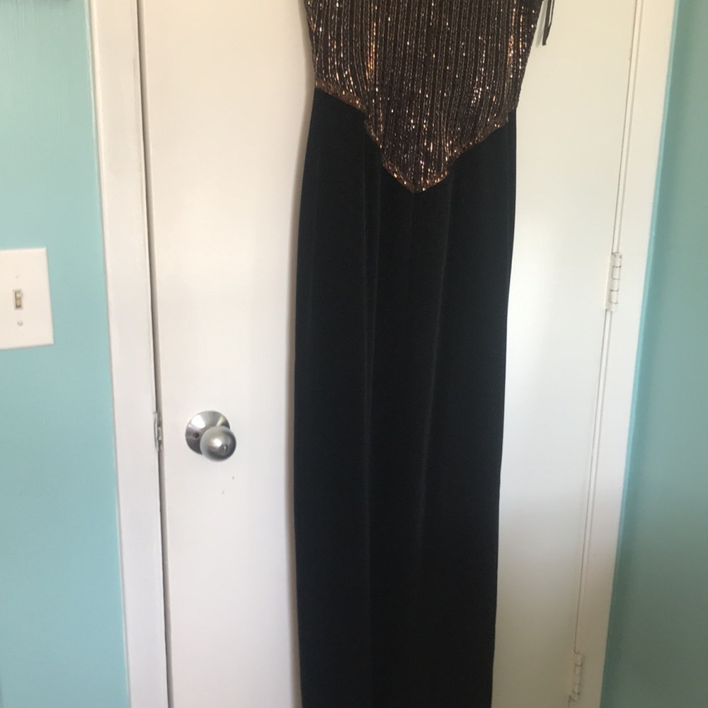 Black Tie Oleg Cassini beaded vintage gown size 10? - Picture 11 of 14